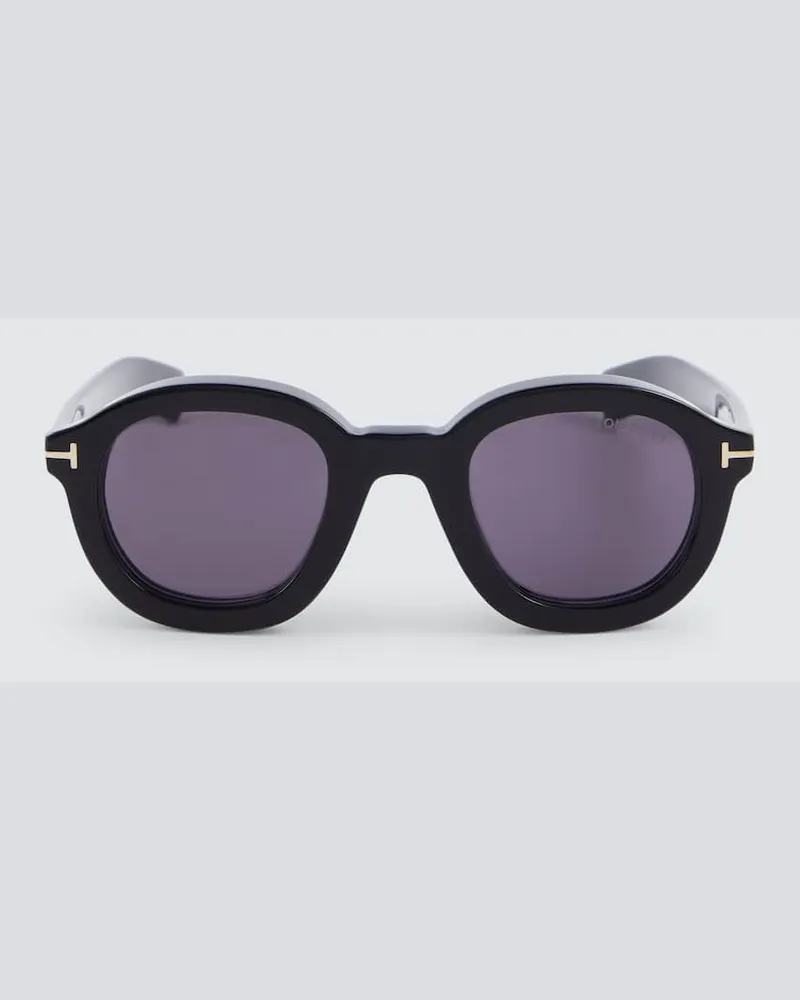 Tom Ford Runde Sonnenbrille Raffa Schwarz