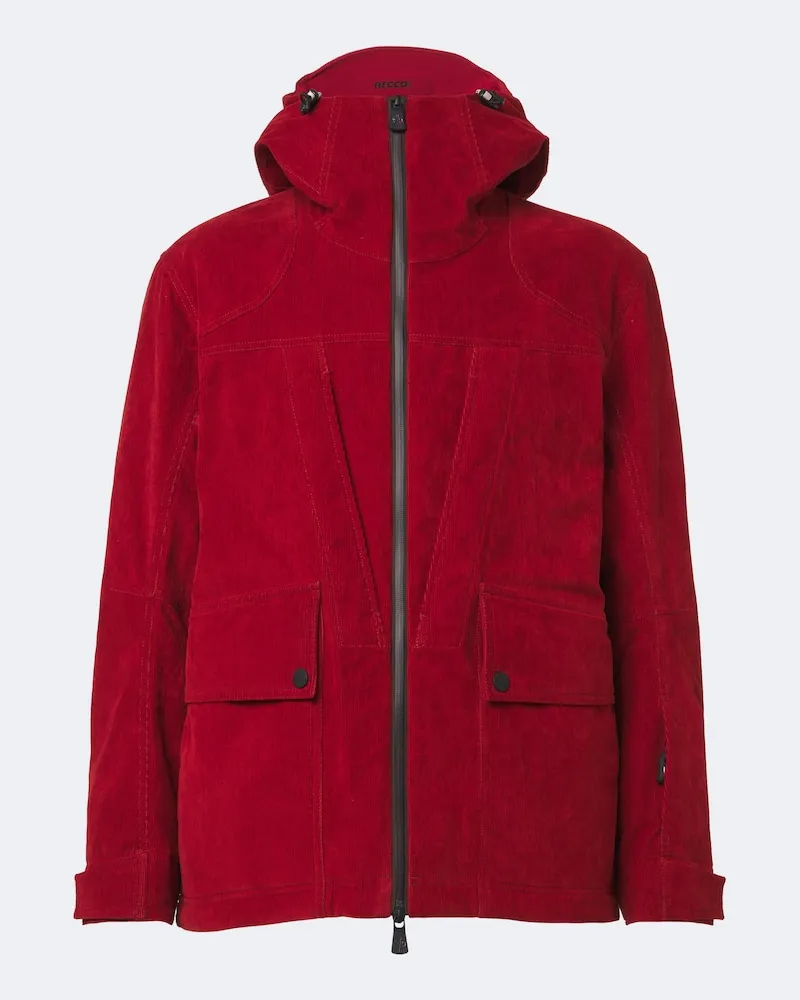 Moncler Skijacke Airolo aus Baumwoll-Cord Rot
