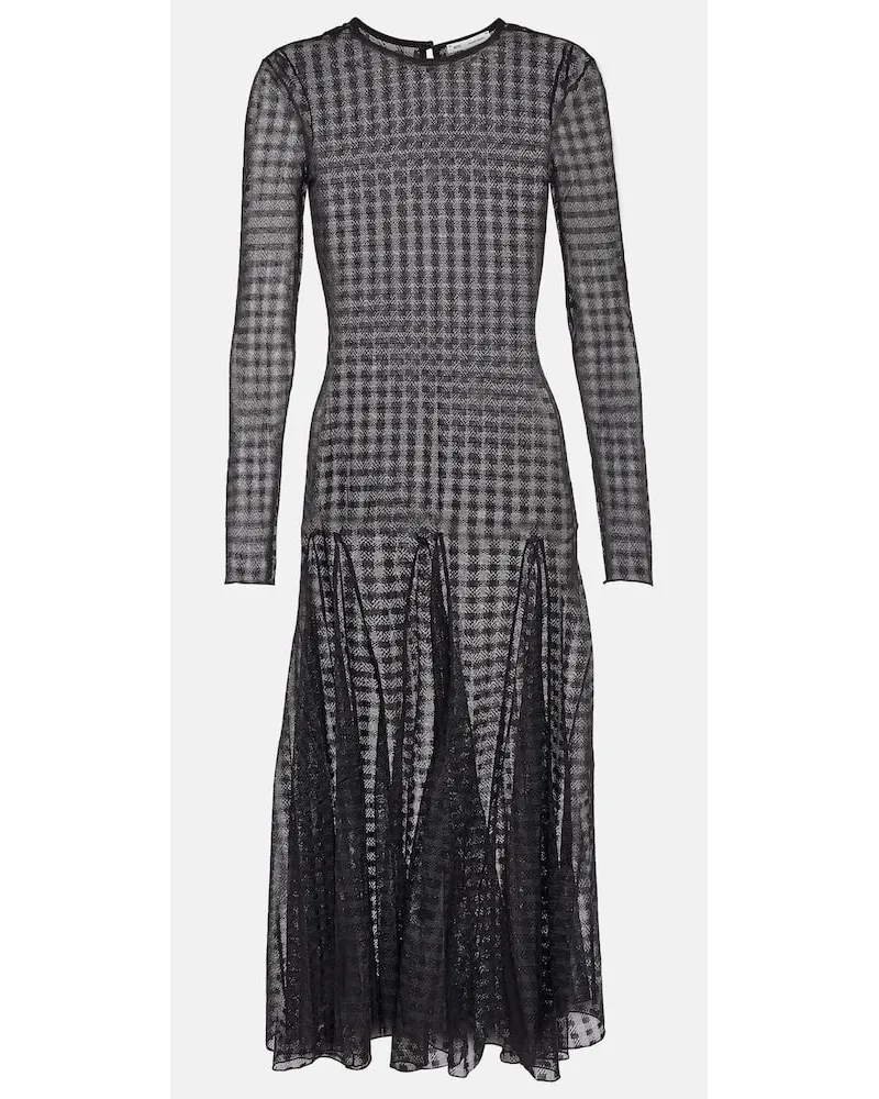 AMI Paris Midikleid aus Spitze Schwarz