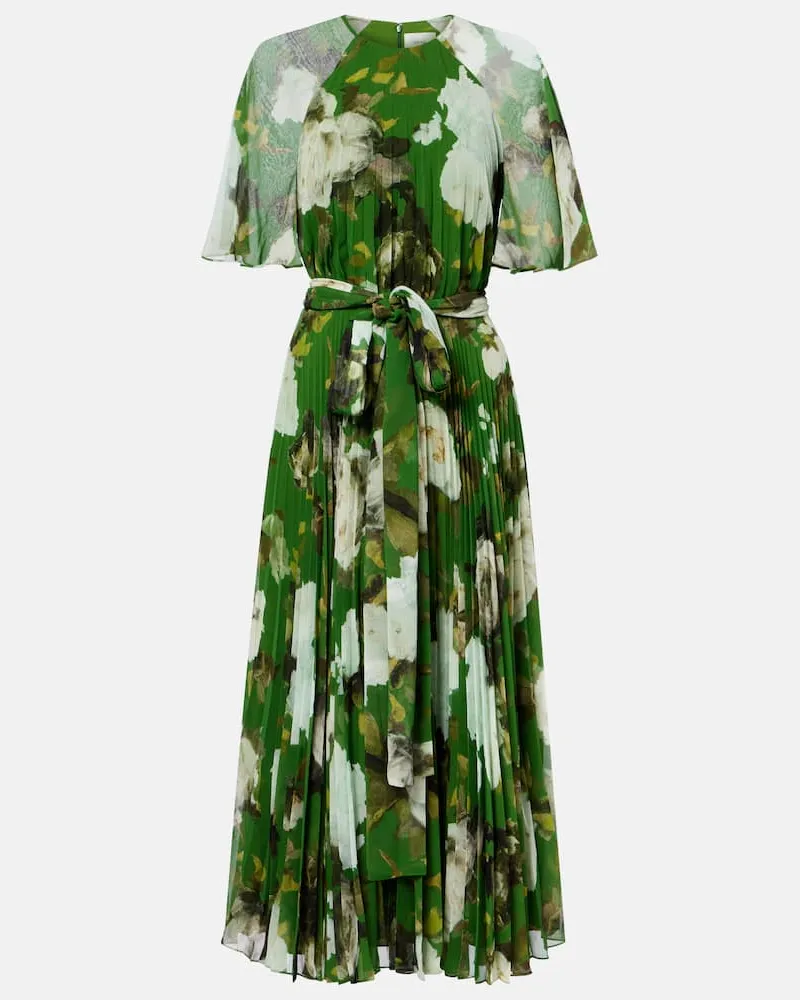 Erdem Bedrucktes Midikleid Grün