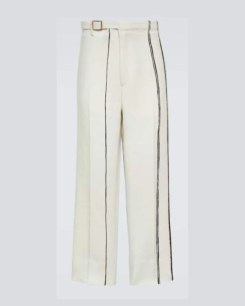 Ermenegildo Zegna Gerade Hose aus Leinen Weiß