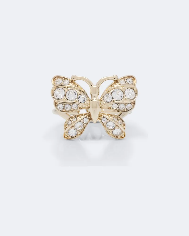 Valentino Garavani Ring Flutterby aus Bronze mit Swarovski®-Kristallen Gold