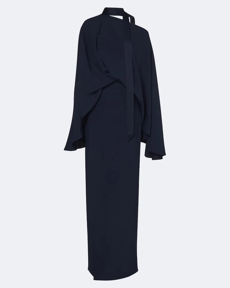 Taller Marmo Robe Brooks aus Crêpe Cady Blau
