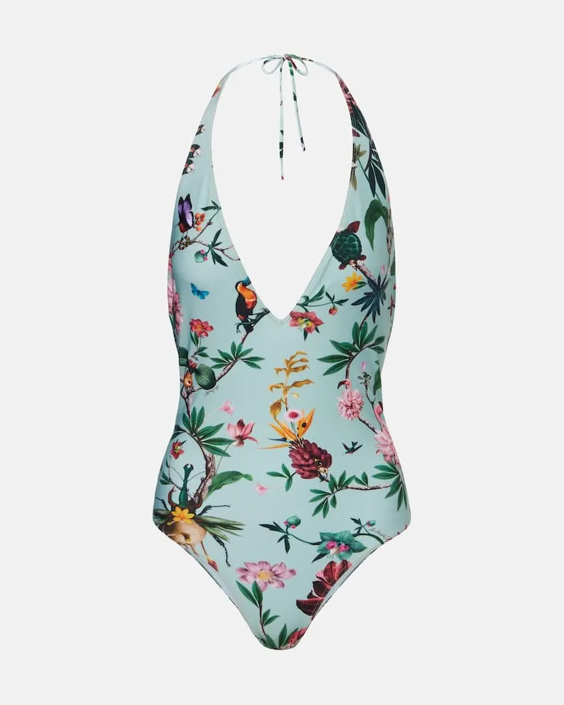 La DoubleJ Bedruckter Badeanzug Grün