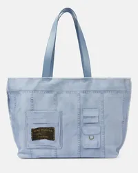 Acne Studios Tote Midsummer Large aus Baumwoll-Canvas Blau