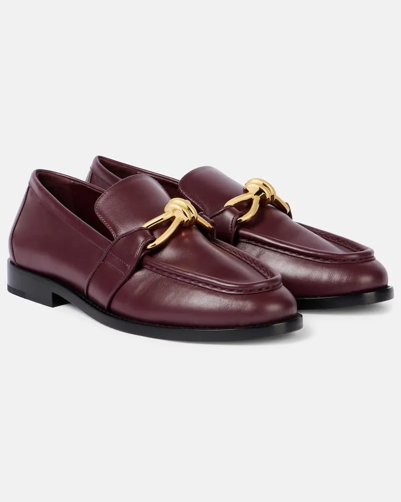 Bottega Veneta Loafers Astaire Knot aus Leder Burgunderrot