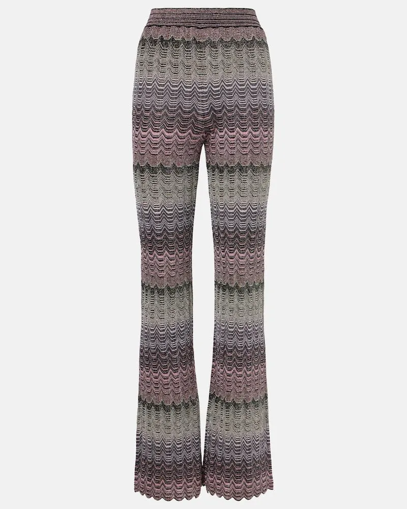 Missoni High-Rise-Schlaghose aus Strick Multicolor