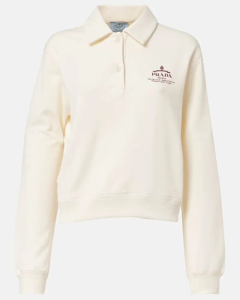 Prada Polopullover aus Baumwolle Weiß