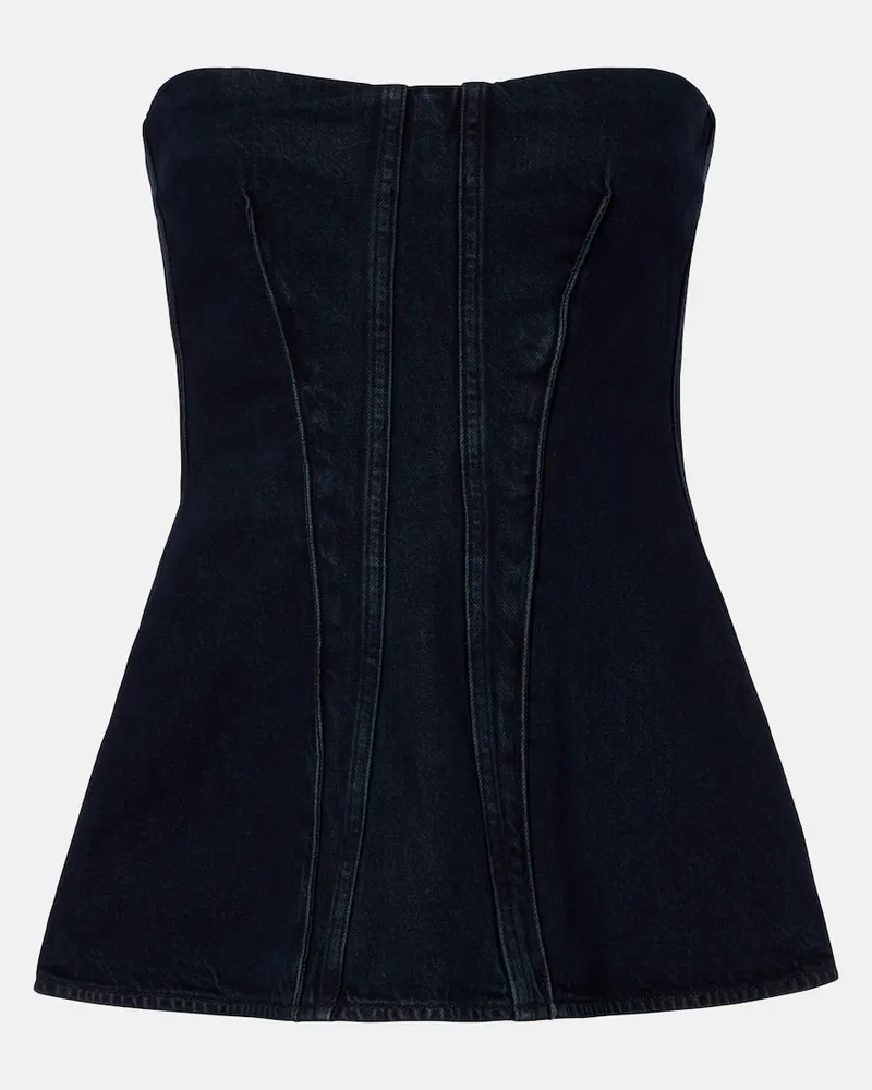 AGOLDE Bustier-Top Lara aus Denim Blau