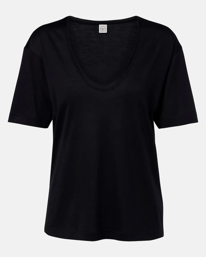 Totême T-Shirt aus Jersey Schwarz