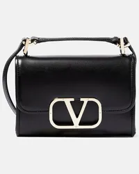 Valentino Garavani Schultertasche VLogo aus Leder Schwarz