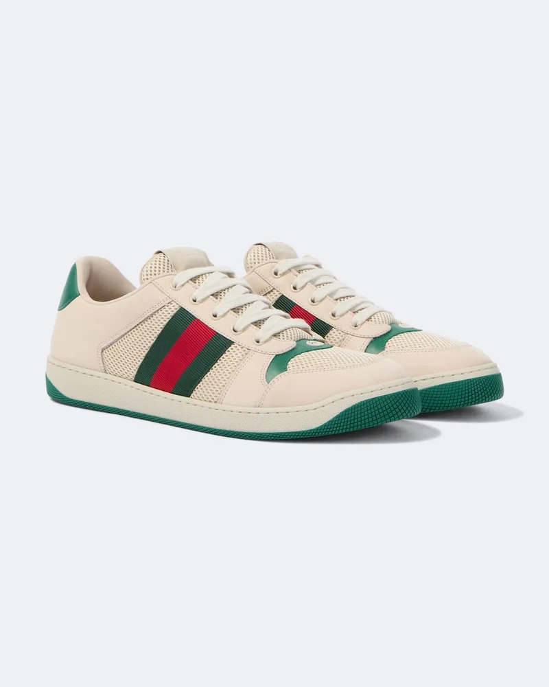Gucci Sneakers Screener mit Leder Weiß