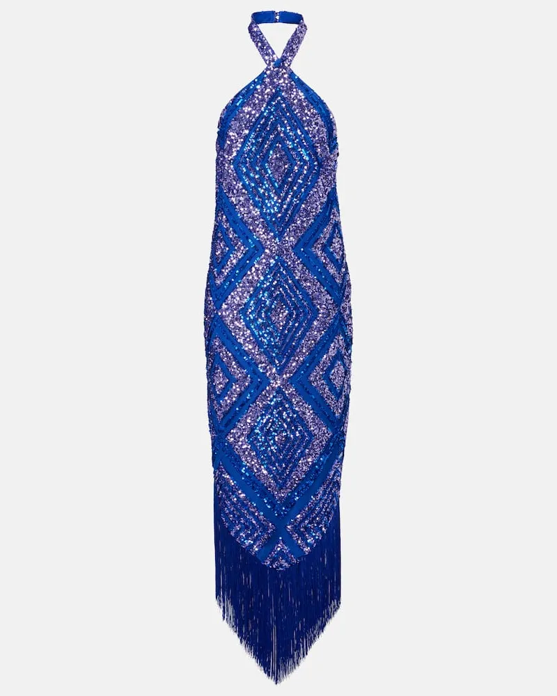 Taller Marmo Maxikleid Nina mit Pailletten Blau