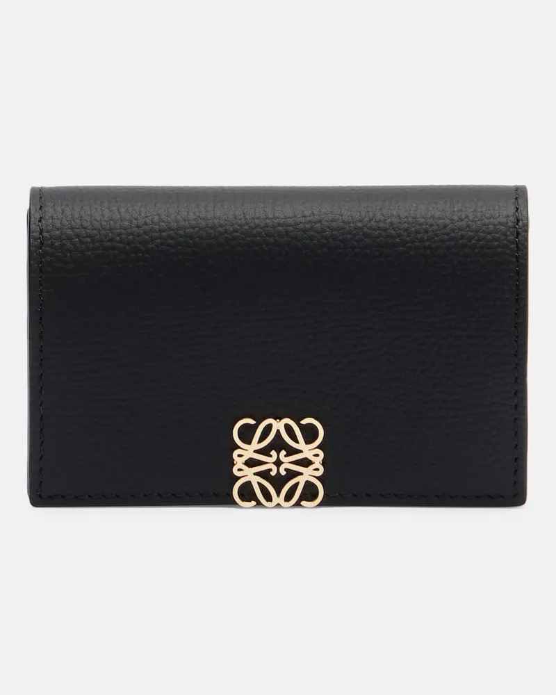 Loewe Kartenetui Anagram aus Leder Schwarz