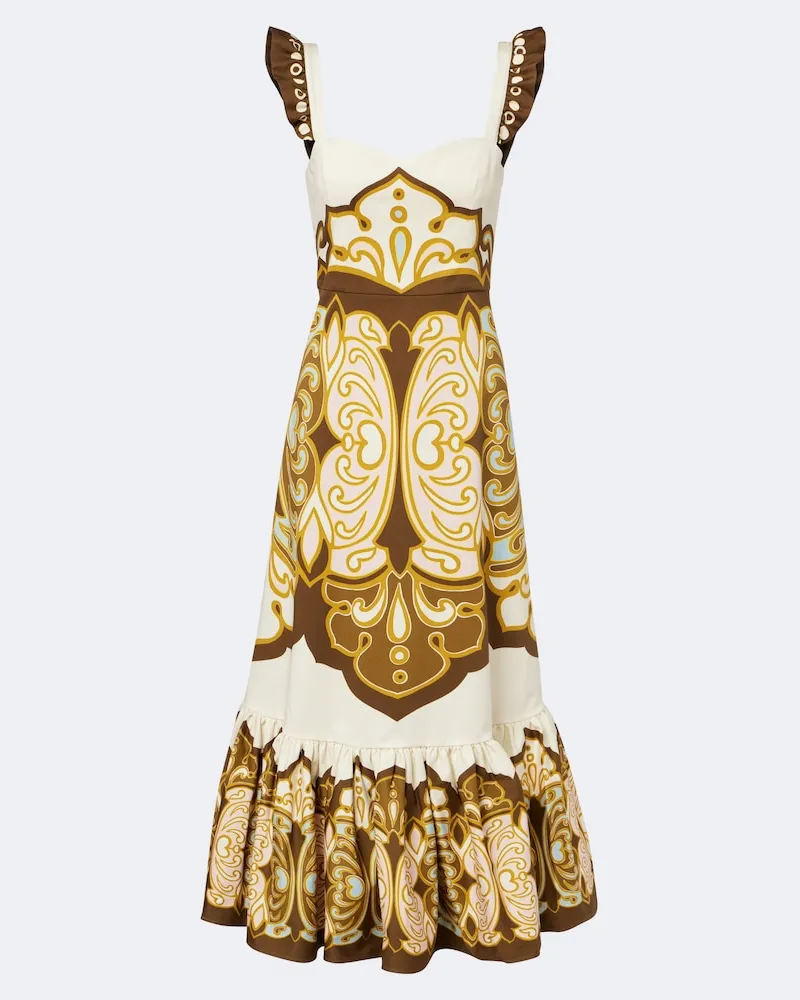 La DoubleJ Midikleid Gingerbread aus einem Baumwollgemisch Multicolor