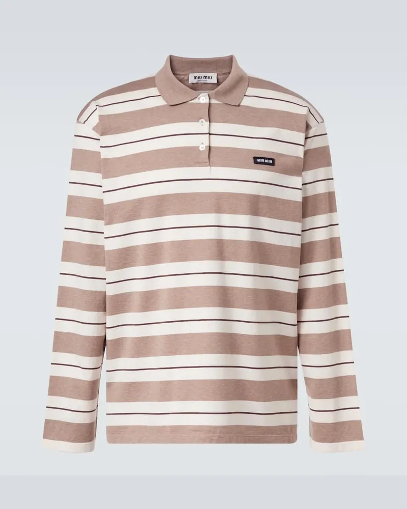 Miu Miu Polohemd aus Baumwoll-Jersey Beige