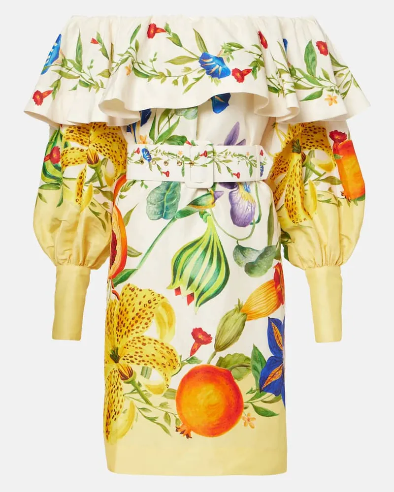 ALEMAIS Alémais Minikleid Flores aus einem Leinengemisch Multicolor