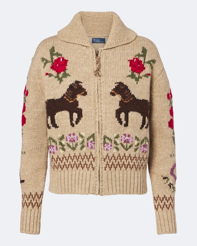 Ralph Lauren Cardigan aus Wolle und Baumwolle Beige