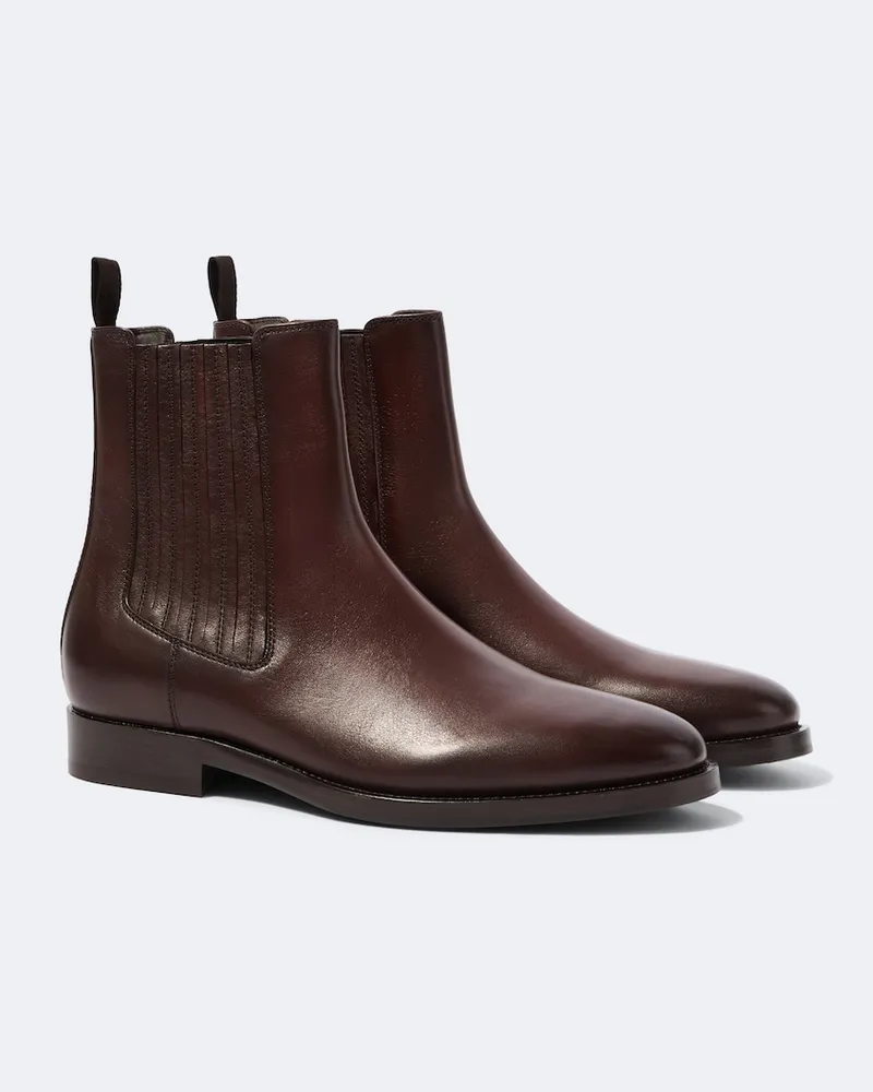 Brunello Cucinelli Chelsea Boots aus Leder Braun