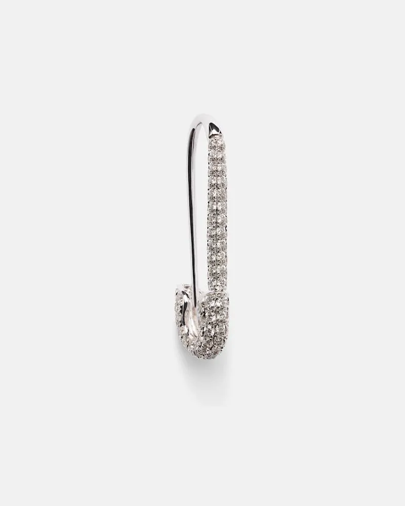 ANITA KO Einzelner Ohrring aus 18kt Weißgold mit Diamanten Silber