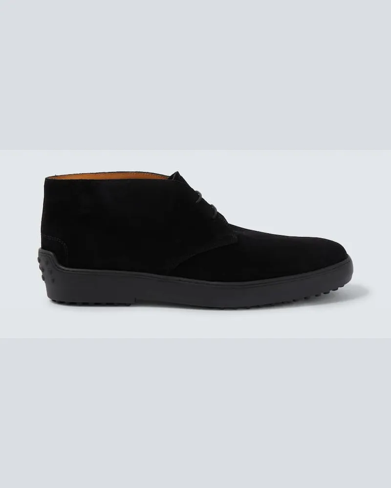 TOD'S Desert Boots aus Veloursleder Schwarz