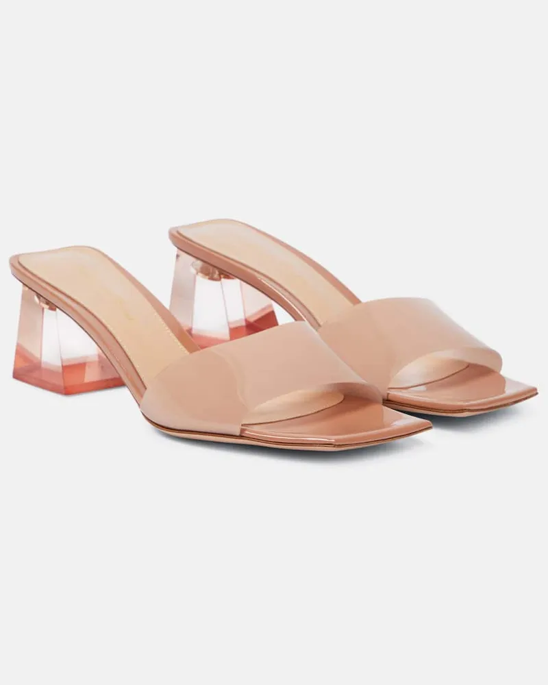 Gianvito Rossi Pantoletten Cosmic 55 mit Lackleder Rosa