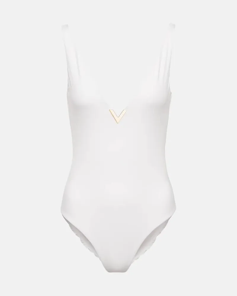 Valentino Garavani Badeanzug VGold Weiß
