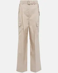 Prada High-Rise Cargohose aus einem Baumwollgemisch Beige