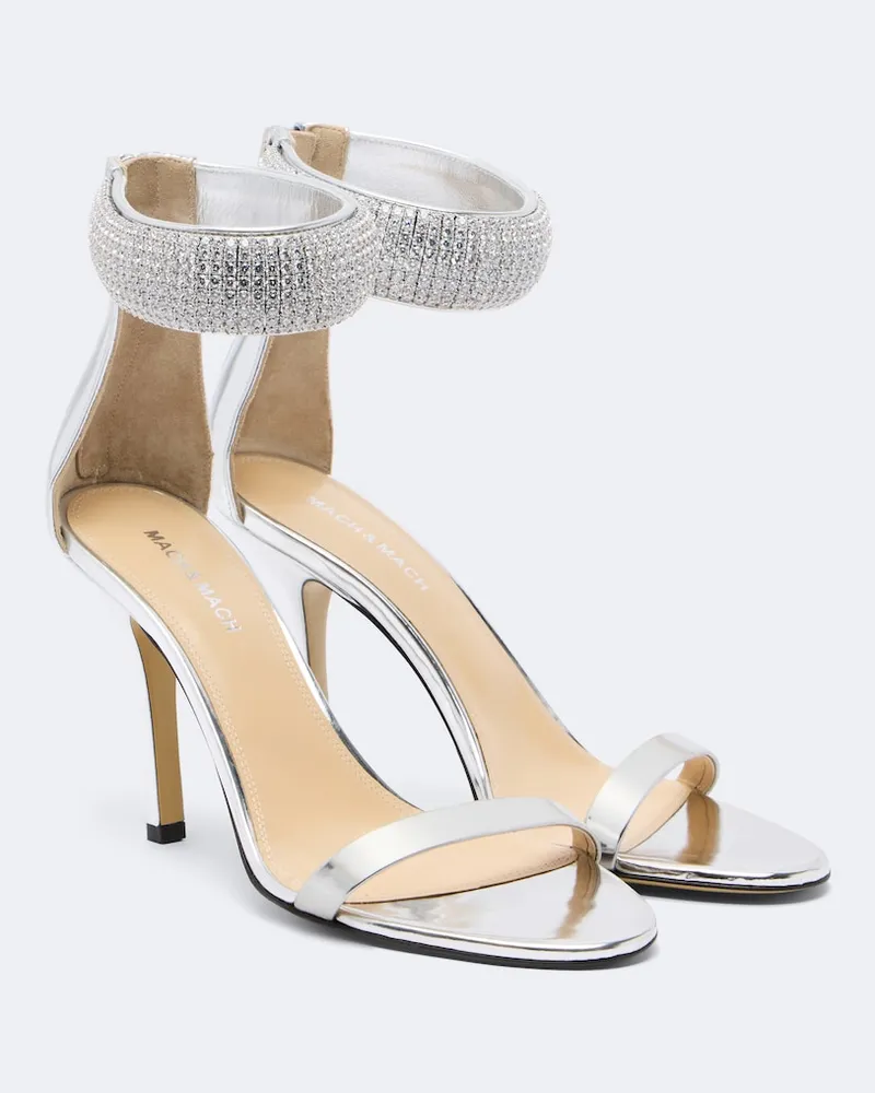 Mach & Mach Verzierte Sandalen She's A Lady aus Leder Silber