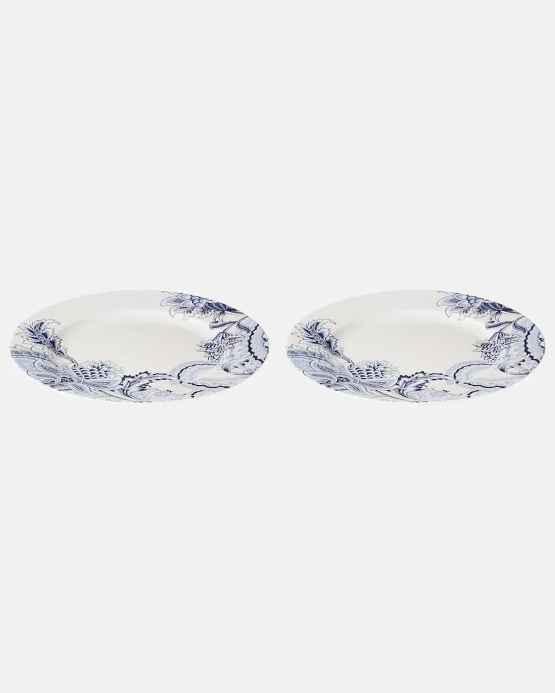 Etro Set Bloom aus zwei Platztellern Blau