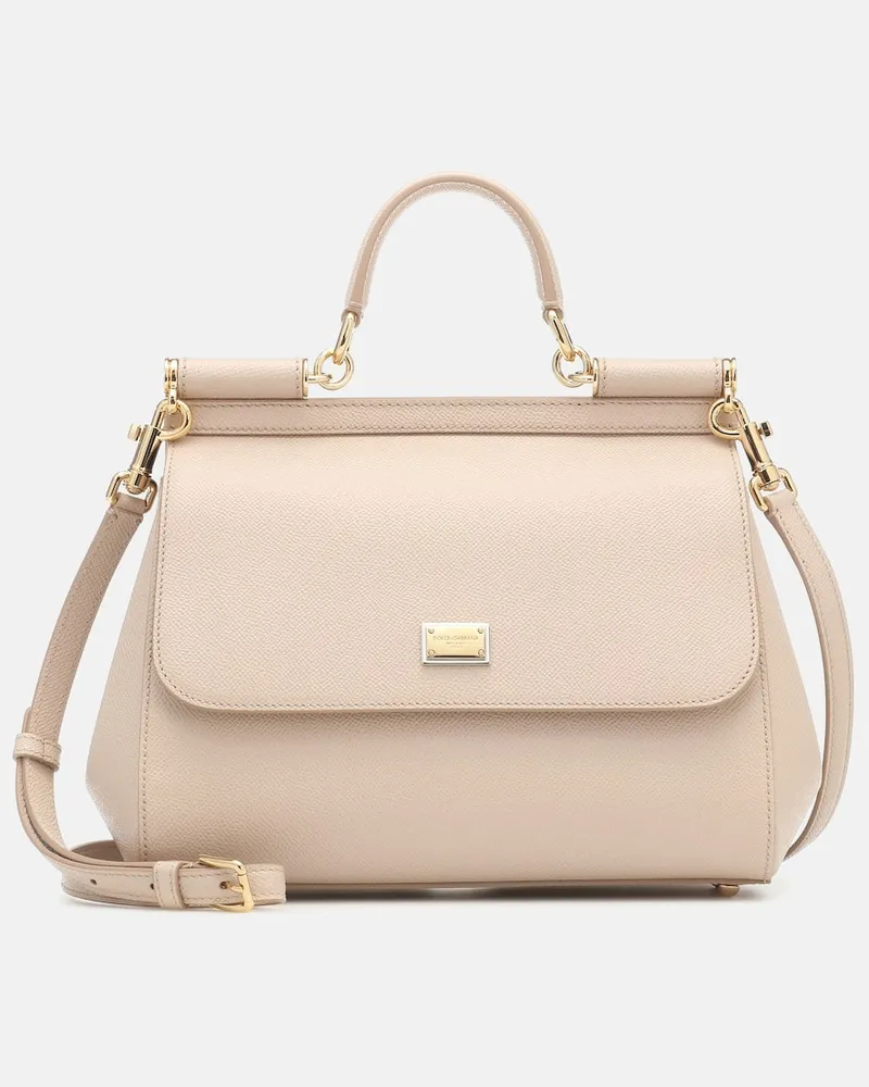 Dolce & Gabbana Tote Sicily Medium aus Leder Rosa