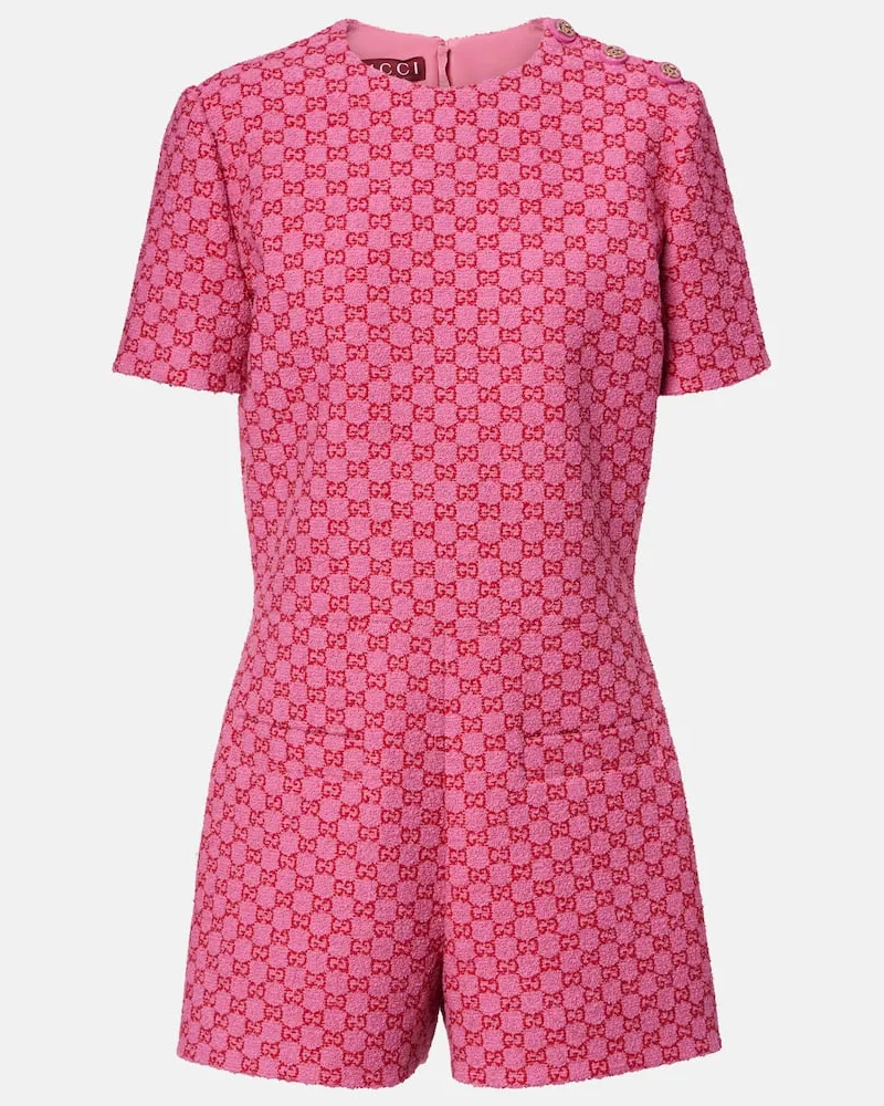 Gucci Playsuit GG aus einem Baumwollgemisch Pink