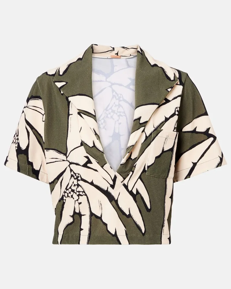 Johanna Ortiz Cropped-Hemd aus Frottee Grün