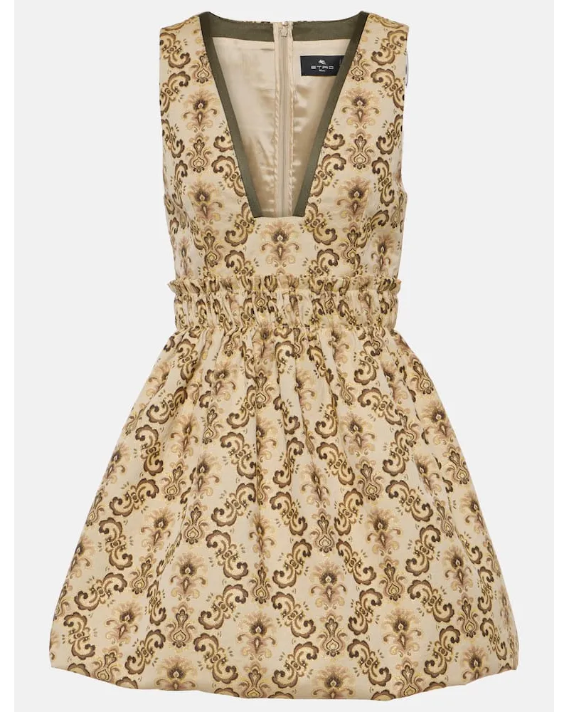 Etro Minikleid aus Jacquard Gold