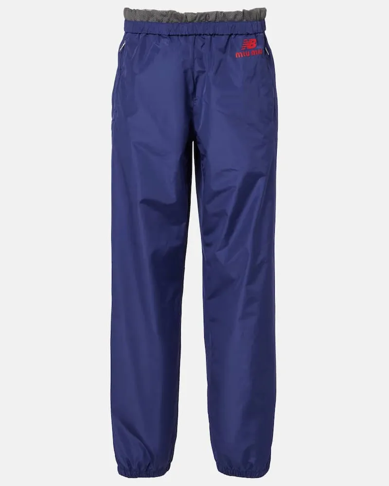 Miu Miu X New Balance Jogginghose aus Popeline Blau