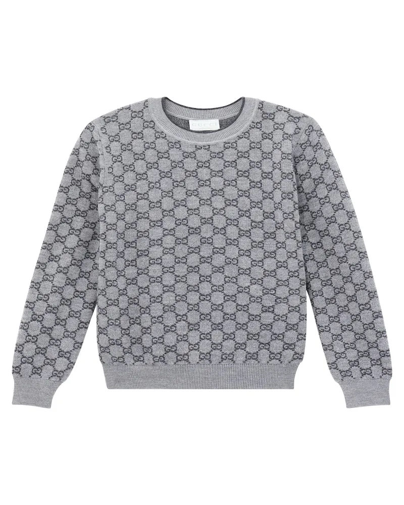 Gucci Pullover GG aus Wolle Grau