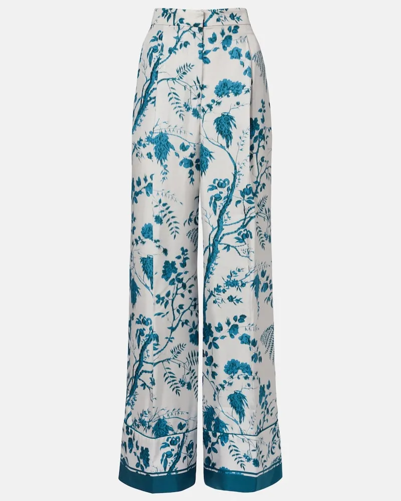 Erdem Pyjama-Hose aus Seide Blau