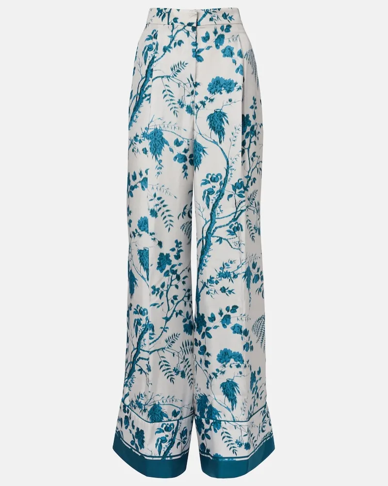 Erdem Pyjama-Hose aus Seide Blau