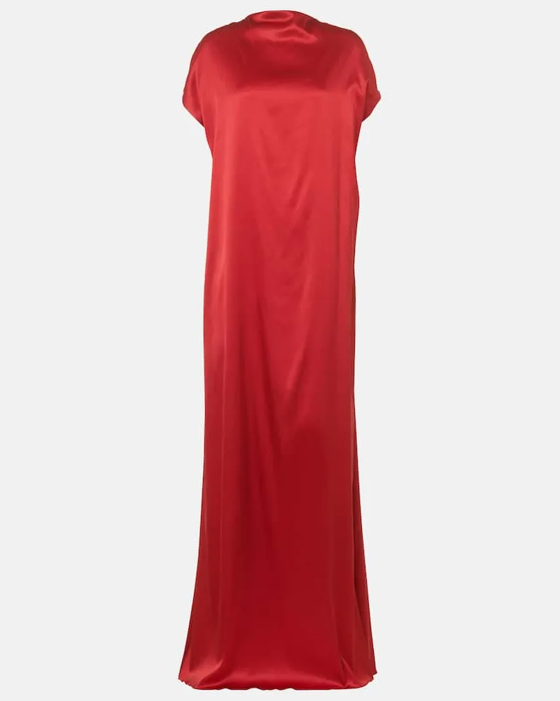 Dries van Noten Robe aus Satin Rot