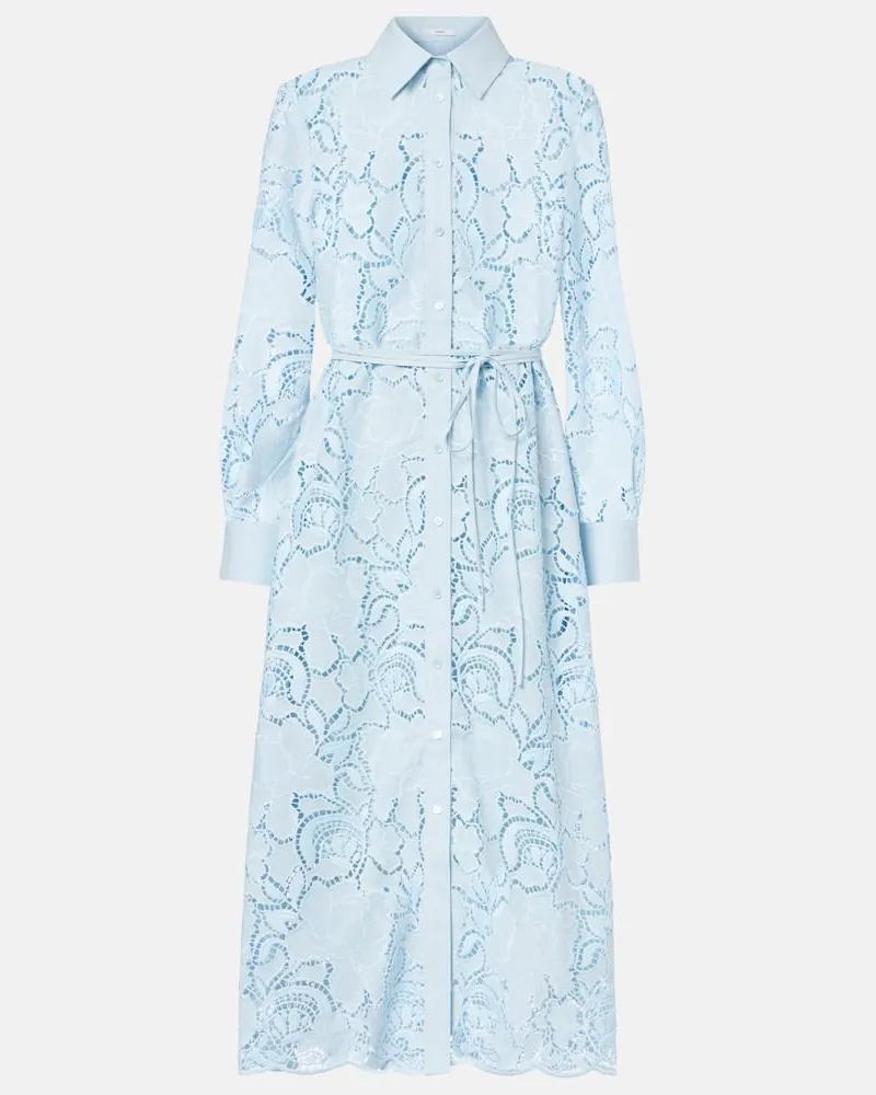 Erdem Hemdblusenkleid aus Baumwolle Blau