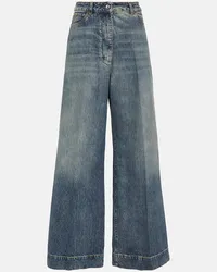 Etro High-Rise Wide-Leg Jeans Blau