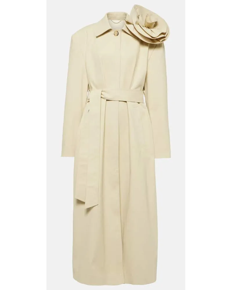 Magda Butrym Verzierter Trenchcoat aus Baumwoll-Gabardine Beige
