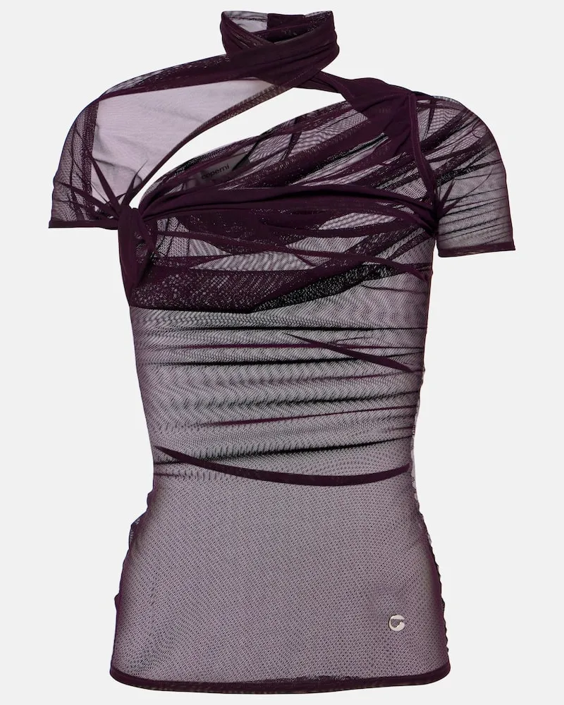 COPERNI Top aus Mesh Burgunderrot