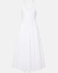 Alaïa Alaia Midikleid aus Baumwollpopeline Weiss