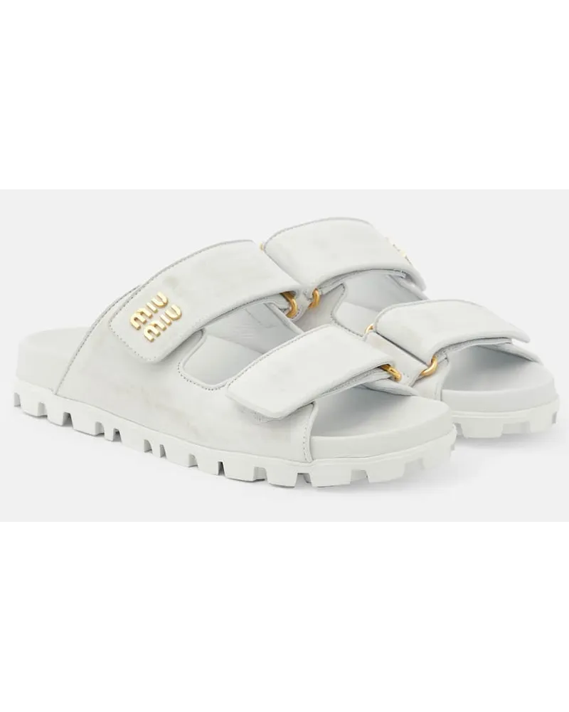 Miu Miu Sandalen aus Leder Weiss