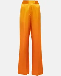 The Sei Weite High-Rise-Hose aus Seide Orange