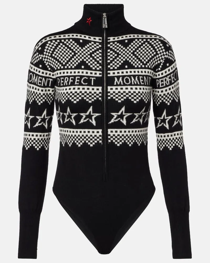 Perfect Moment Ski-Body Holiday aus Wolle Schwarz