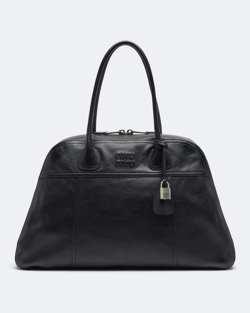Miu Miu Bowling Bag Vivant aus Leder Schwarz