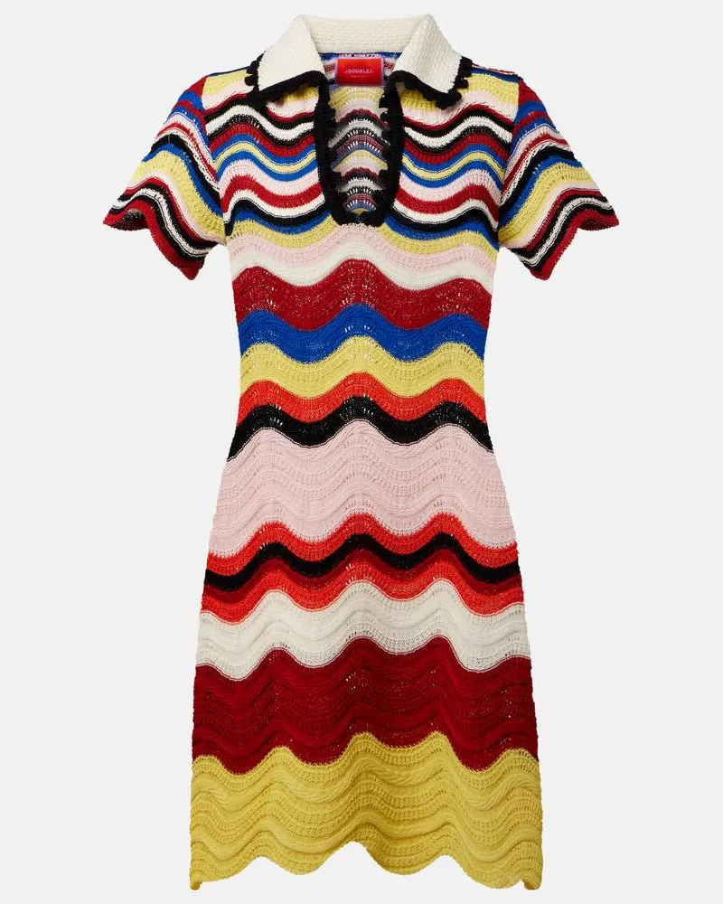 La DoubleJ Minikleid aus Häkelstrick Multicolor