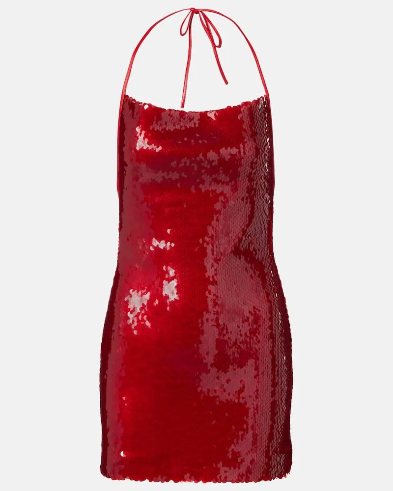 David Koma Minikleid mit Pailletten Rot